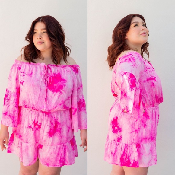 🚨24 HOUR SALE🚨Bags Packed Tie Dye Plus Romper - Picture 4 of 4